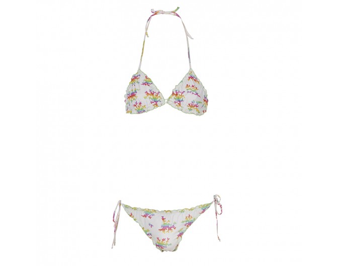 0016 ruched frillkini rainbow corals white